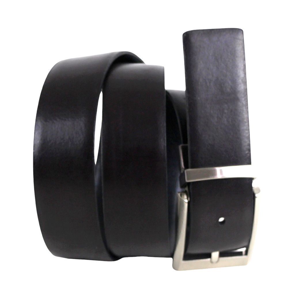 Calvin Klein BLACK BROWN REAL LEATHER 1 1/4"Wd REVERS CASUAL DRESS BELT 34 (t23